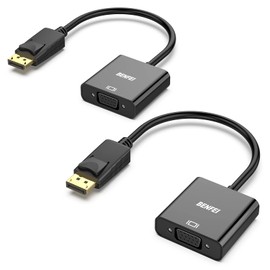 BENFEI DisplayPort to VGA 2 Pack,Gold-Plated Uni-Directional DP Computer to VGA Screen Adapter 1080P (Male to Female) Compatible for Lenovo, Dell, HP, ASUS