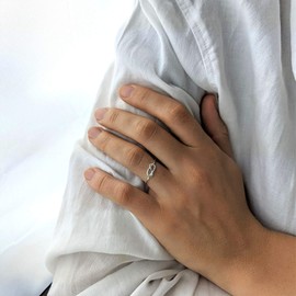 Silverly Women's 925 Sterling Silver Love Infinity Knot Thin Band String Design Stackable Ring