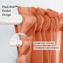 MIULEE Solid Sheer Dusty Blue Valance Kitchen Linen Look Window Curtain,Living Room Windows Voile Valance Rod Pocket 1 Panels (60" W x 18" L)