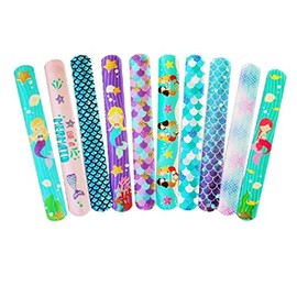 The Crafty Owl 10 Pcs Slap Bracelets with Colorful Mermaids or Unicorns for birthday party or pary favors