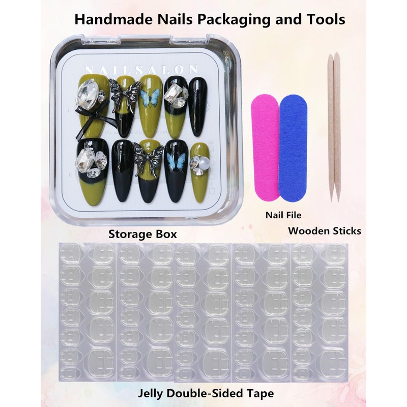 CAMILCY Press on Nails Handmade Nails Luxury Reusable Fake Nails
