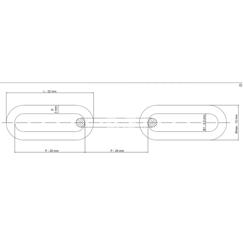 2 Metres (3mm) Galvanised Steel Chain Heavy Duty Durable Security
