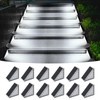 Uni PNR Solar Stair Lights Outdoor, 12 Pack Outdoor Solar