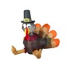 Gemmy Turkey Wearing Pilgrim Hat Inflatable Airblown Yard Decoration, 3-Feet
