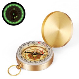 Outdoor Compass for Hiking Compass Outdoor Clamshell Orientation Compass Compass Luminous Vintage Pocket Compass Children Waterproof Luminous Military Compass Marching Compass for Camping