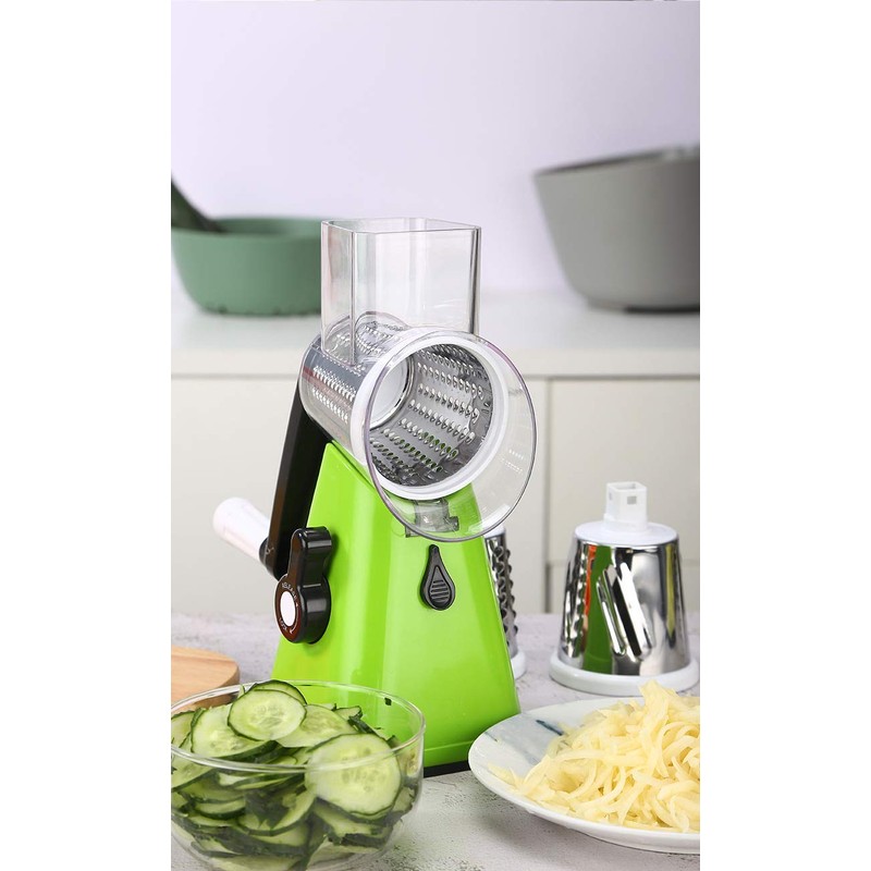 NILICAN Manual Rotary Potato Grater Kitchen Mandoline Vegetable Slicer，with 3