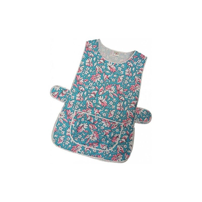 Womens Floral Home Work Tabard Apron with Single Large Front