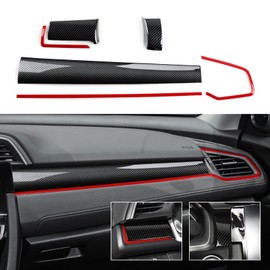 BRMYL Car Dashboard Panel Cover Decals for 2016-2021 Honda Civic 10th Gen Accessories ABS Carbon Fiber Stickers, Not for Sport/Hatchback/Touring