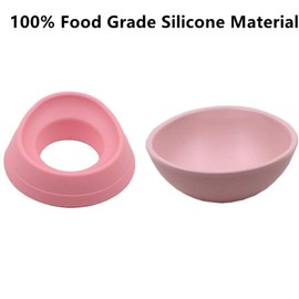 Umysky Dog Bowls Anti-Slip Dog Cat Dish Detachable Rubber Dog Bowl Pet Sterile Tilted Pet Feeder Slope Base,Pink