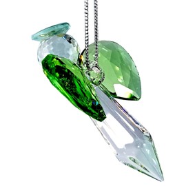 Rainbow crystal Aquamarine Guardian Angel Crystal Suncatcher, Hand Made 2.83 inch Long, Window, Flower, Car, Home Decor, Chakra Crystal Ornament, Rainbow Maker, Protection Angel… (63Aquamarine… (MEDIUM, Green)