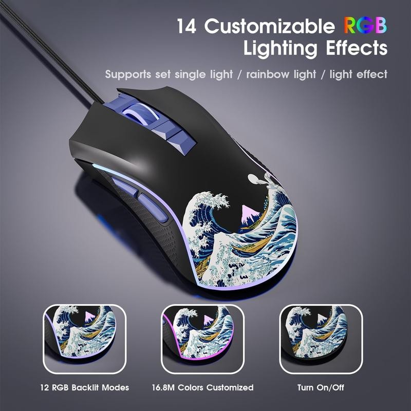 XVX Wired Gaming , 12000 DPI RGB Gaming with 12