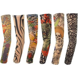 6 Pcs Tattoo Compression Sleeve, Arm Sleeves Tattoo, Tatto Sleeve Covers, Temporary Tattoo Sleeves, Sunscreen Sleeves