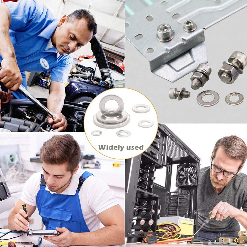 Goysen Stainless Steel Flat Washers, 360PCS Assorted Flat Metal Washers