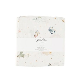 Pehr Crib Sheet, Zodiac | Breathable Brushed Organic Cotton for Soft Sleep | Snug Fit | Reusable Fabric Bag Packaging | Standard Crib Mattresses up to 52”L x 28”W x 8”H