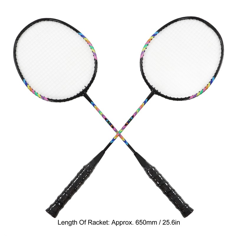 2Pcs Badminton Racquets Set Lightweight Sturdy Double Badminton Rackets with
