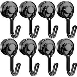 Homion Magnetic Hooks, Stainless Steel, Rust Free, Includes Magnets, Vertical Load Capacity 22.0 lbs (10 kg), Horizontal Load Capacity: 6.6 lbs (3 kg), Corrosion Resistant, For Refrigerators,