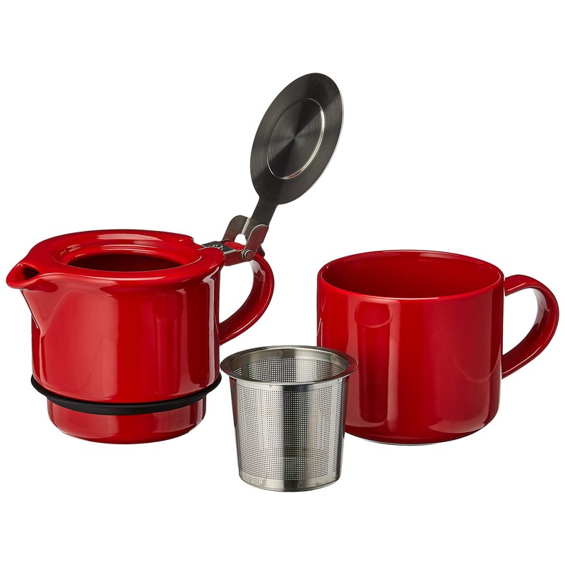 FORLIFE Tea for One with Infuser 14 ounces, Red