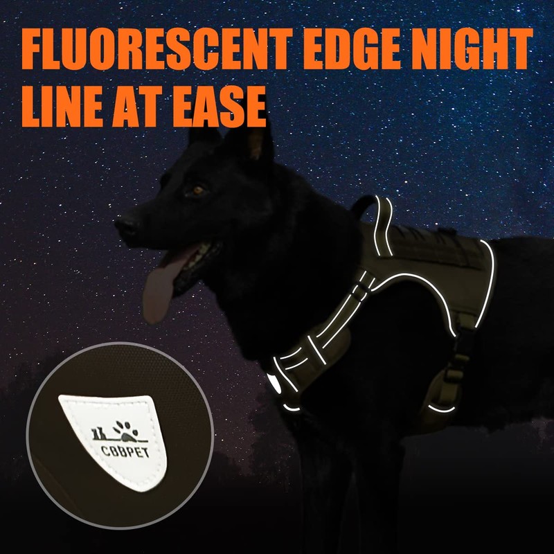 CBBPET Tactical Dog Harness for Small Medium Large Dogs No