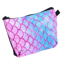 Baluue Portable Travel Makeup Bag with Mermaid Scale Pattern Large Capacity Cosmetic Pouch for Toiletries Makeup Storage and Daily Essentials for Women and Girls