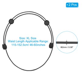 PATIKIL Crop Tuck Band, 2pcs Elastic Adjustable Waist Crop Tuck Tool for Tucking T-Shirts Sweater Hoodie Transform Your Top Style Clothing Decoration, Black (M Size)