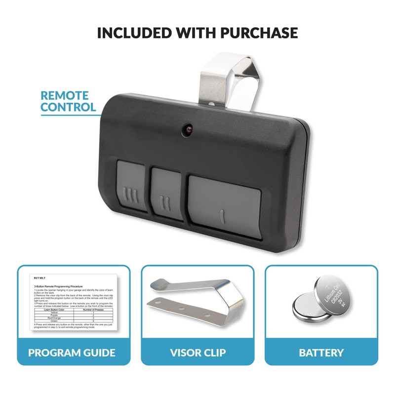 Garage2Go Garage Door Remote Replacement for Sears/Craftsman/Liftmaster Opener 893LM (Multi-Function,