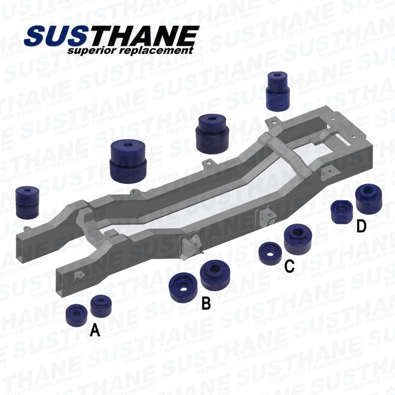 AUTOACER - Complete Front & Rear Body Mount Bushing Kit