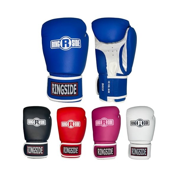 Ringside Striker Boxing Training Sparring Gloves, Small/Medium, Blue/White