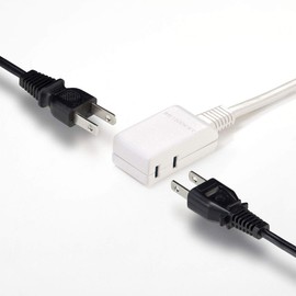 Sanwa Supply (サンワサプライ) Micro Tap 2 Outlets 0.2m Foldable Swing Plug White TAP-M602W