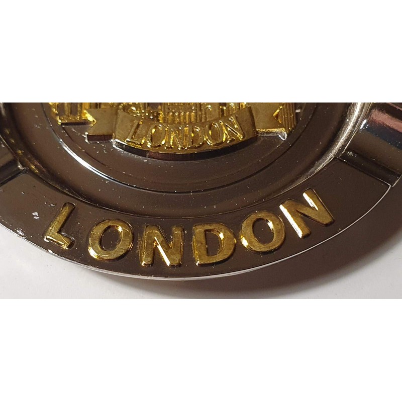 London Icons Mini Metal Ashtray - Collage in Golden Colour