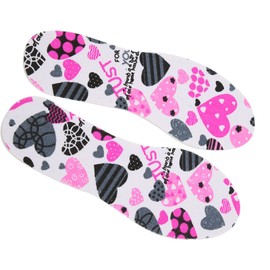 Shoe Insoles, Latex+Canvas 26-35 Tailorable Shoe Size Breathable Latex Sole Inserts for Children Kids(Heart)