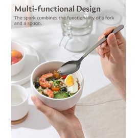 Lovingly Yours Metal Spork Reusable Sporks 7-inch, Sporks Stainless Steel, Dessert Salad Forks