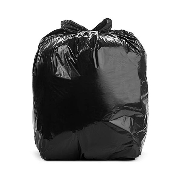 Aluf Plastics 12-16 Gallon 1.2 MIL Black Heavy Duty Garbage Bags - 24" x 31" - Pack of 500 - For Contractor, Outdoor, Construction, & Storage