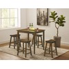 Lexicon Victoria Saddle Wood Dining Stools (Set of 2), 17.5"