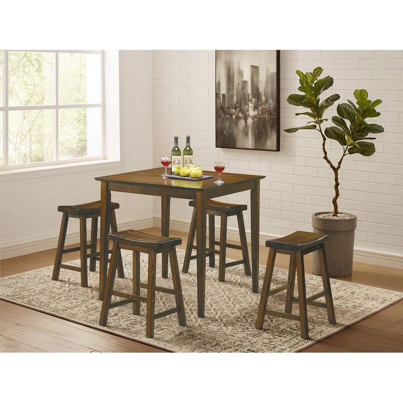 Lexicon Victoria Saddle Wood Dining Stools (Set of 2), 17.5"