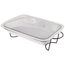 Le Regalo 3-Piece Bake and Server Food Warmer Set, 14.5x9.5x2.25, White