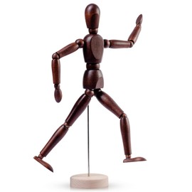 Falling in Art 12Inch Drawing Mannequin, Wooden Human Model for Art Creation, Brown