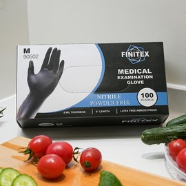 FINITEX 6mil 100% Nitrile Material, Strong Work Gloves - Multi-Purpose,Thick,Car Repair,Home Improvement:_100 - Black_M