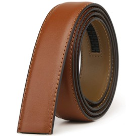 Founders & C Mens Leather Ratchet Belt Strap Only 1 3/8" Without Buckle,Replacement Strap Suitable for 40MM Slide Buckle (28"-42" Waist Adjustable, Tan Leather)