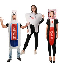 KalcyKizz 3Pcs Adult Tooth Toothpaste Costume and Toothbrush Costume
