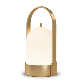 Tubicen Portable Lamp, Battery Operated Cordless Outdoor Table Lamps Rechargeable 4-Level Touch Dimmable IP44 Shower Lamp, Night Light for Patio Camping Dining Room Bedroom (Brass, Waterproof)