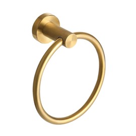 Hand Towel Holder Wall Mounted - Gold Towel Rail + Toilet Roll Holder + Towel Hooks For Bathrooms 3 Set 090309