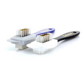 TelMo Suede Brush Nubuck Brush Suede Brush with Abrasive R Rubber, Brass Insert and Rubber Brush, plain