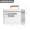 Calindiana Modern Farmhouse Metal Laundry Pods Holder Container with Lid
