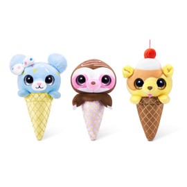 Coco Cones Sweet Plush Toys by ZURU, Adorable Cuddly Companion Nestled in a Colorful Cone, Perfect for Sweet Treat Adventures and Collectible Joy (3 Pack)