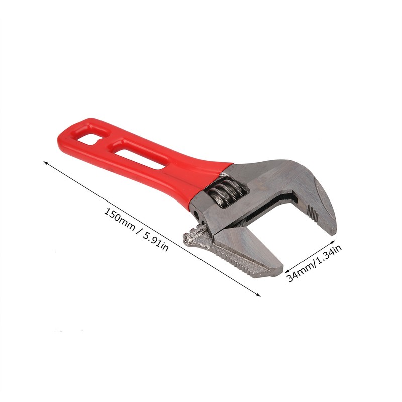 34mm Wide Jaw Adjustable Wrench Dual Purpose Portable Pipe Spanner