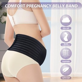 YANENAN Maternity Belly Bands for Pregnant Women - Adjustable and Breathable Pregnancy Belly Bands for Pelvic, Waist & Lower Back Relief - Pregnancy Must Have (One Size)