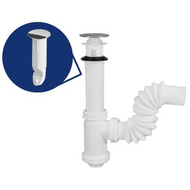 Fleximatic 2218A Céspol para lavabo, flexible, bote chico, con push button