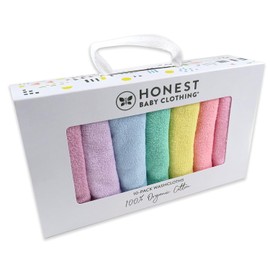 HonestBaby - Paquete de 10 paños de algodón orgánico para bebé, Color Rosa arcoíris, Talla única