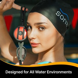SONR Music 2-in-1 Bundle – Open-Ear Underwater Music Player for Swimmers & Anti-Fog Swimming Goggles (Coral)