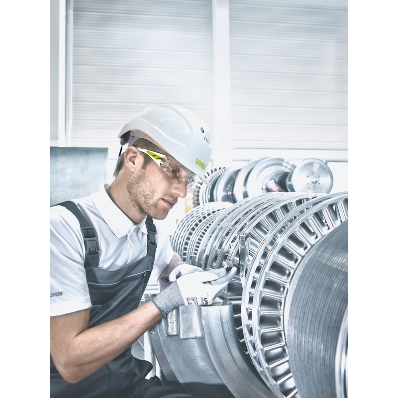 Uvex pheos s HC/AF, colourless, creme/lime